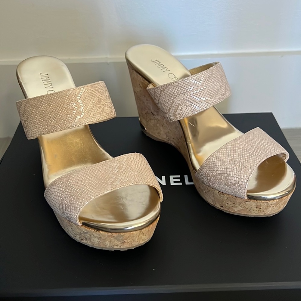 Jimmy Choo wedges size 38 1/2 NEVER WORN